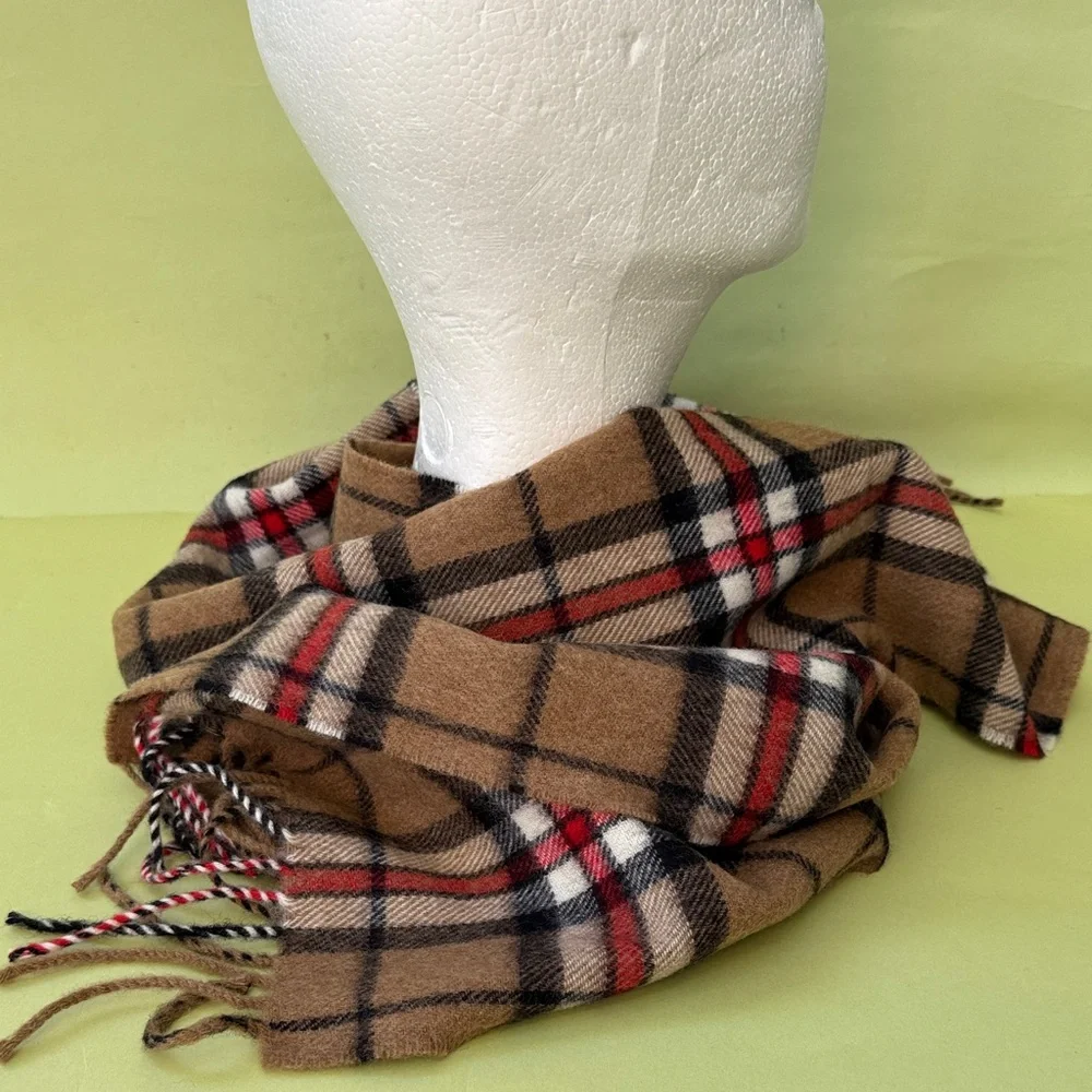 The Whitney Blanket Hall Vintage Multicolored Plaid Wool Scarf